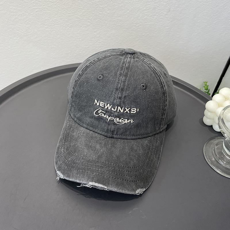 Vintage Washed Denim Baseball Cap Children Fashion Trend Letter Embroidery Soft Top Casual Versatile Cap 55-58cm