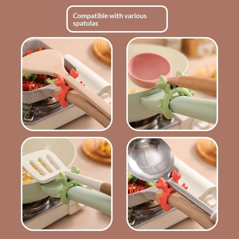 1/2/3PCS High Temperature Resistant Silicone Spatula Rack Small Crab Anti-scalding Clip Practical Spoon Holder for Kitchen