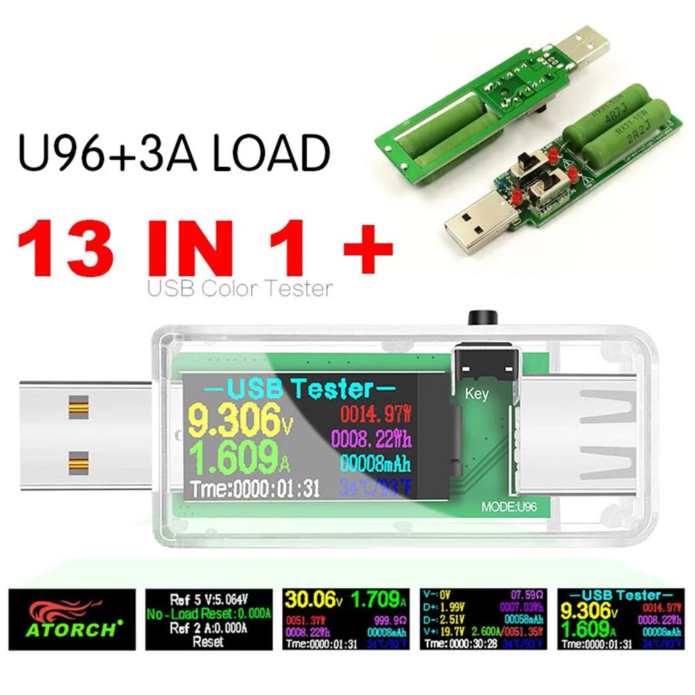 13 σε 1 Έλεγχος USB Ένδειξη τάσης ρεύματος Έγχρωμη οθόνη LCD Ελεγκτής USB Ηλεκτρικό αμπερόμετρο Ισχύς