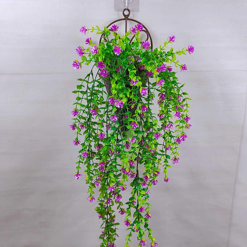 Verdor Montado en la Pared: Enredadera de Flores Artificiales Larga y Hojas Decorativas para Espacios Interiores/Exteriores