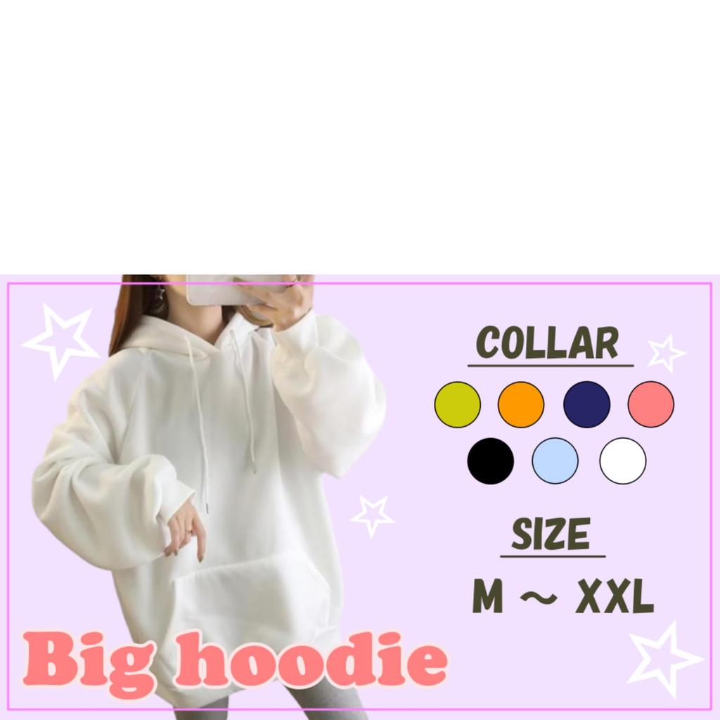 [link bleu] Link Blue Hoodie, Oversized, Hooded, Fleece-Lined, Long Sleeves, Simple Style, Women's (XXL, Blue)