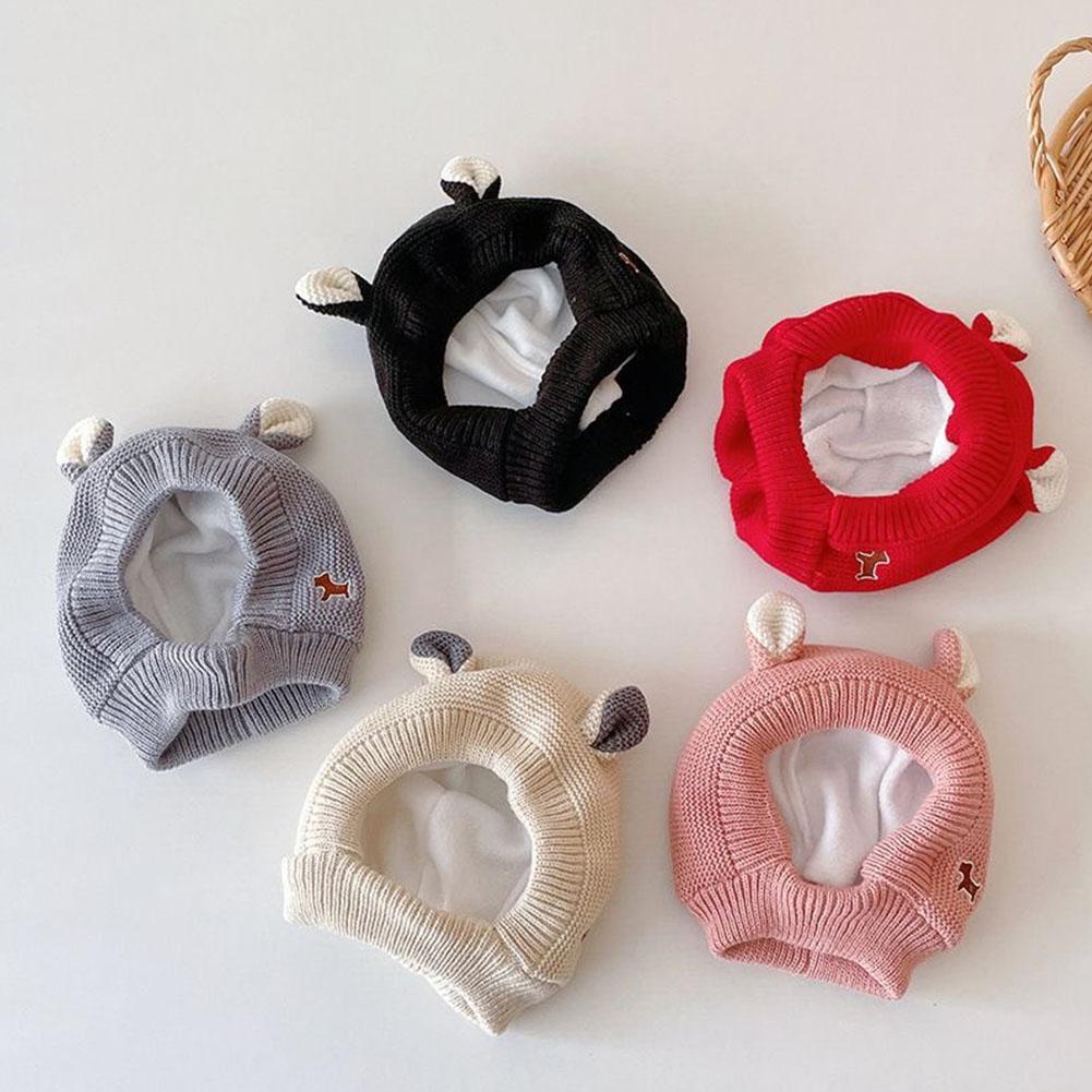 Winter Warm Pet Knitted Hat Noise Protection Pet Ears Covers Knitted Hat Anxiety Relief Earmuffs For Small Medium Puppy Accessor