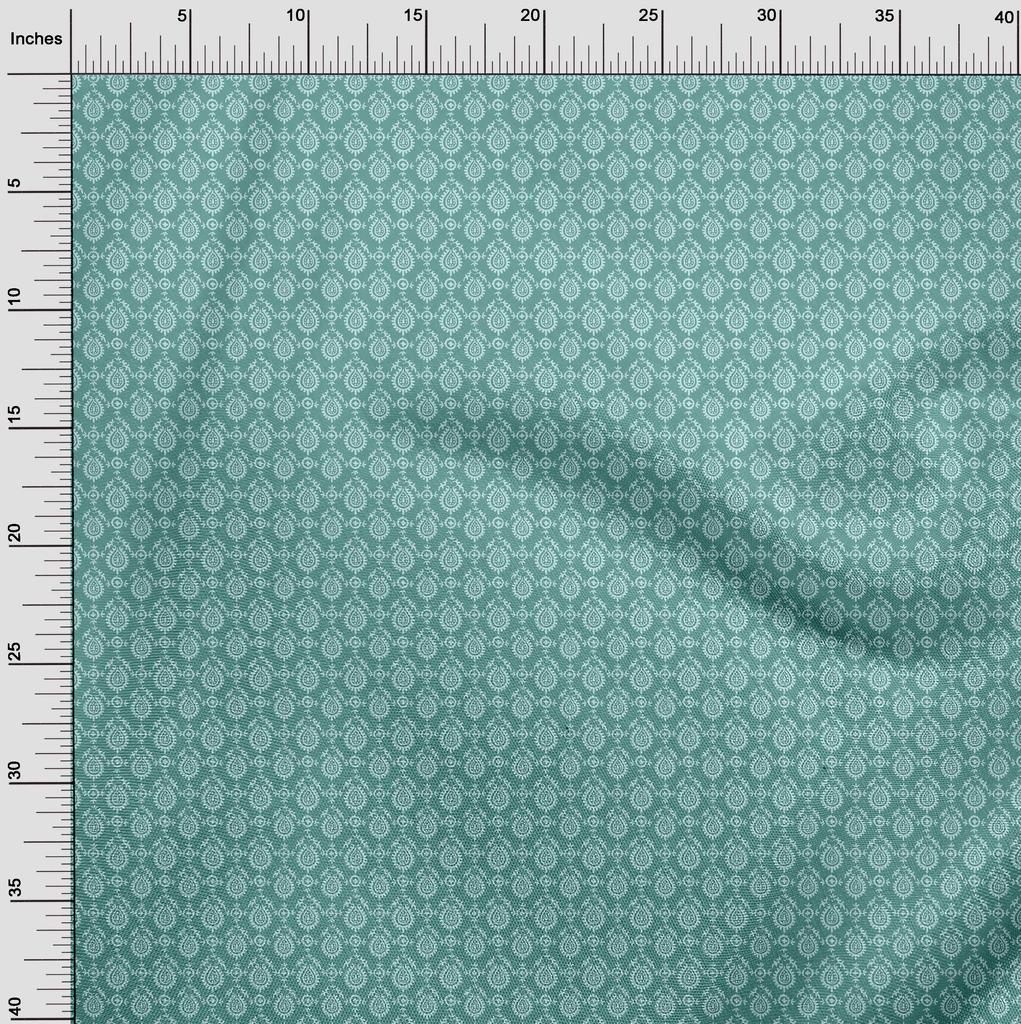 oneOone Tela flexible de algodón con estampado floral de bloques cortados a medida de 40 pulgadas de ancho