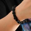 Lava Cube Volcanic Stone Braided Bracelet, Men'S Matte Adjustable Bracelet