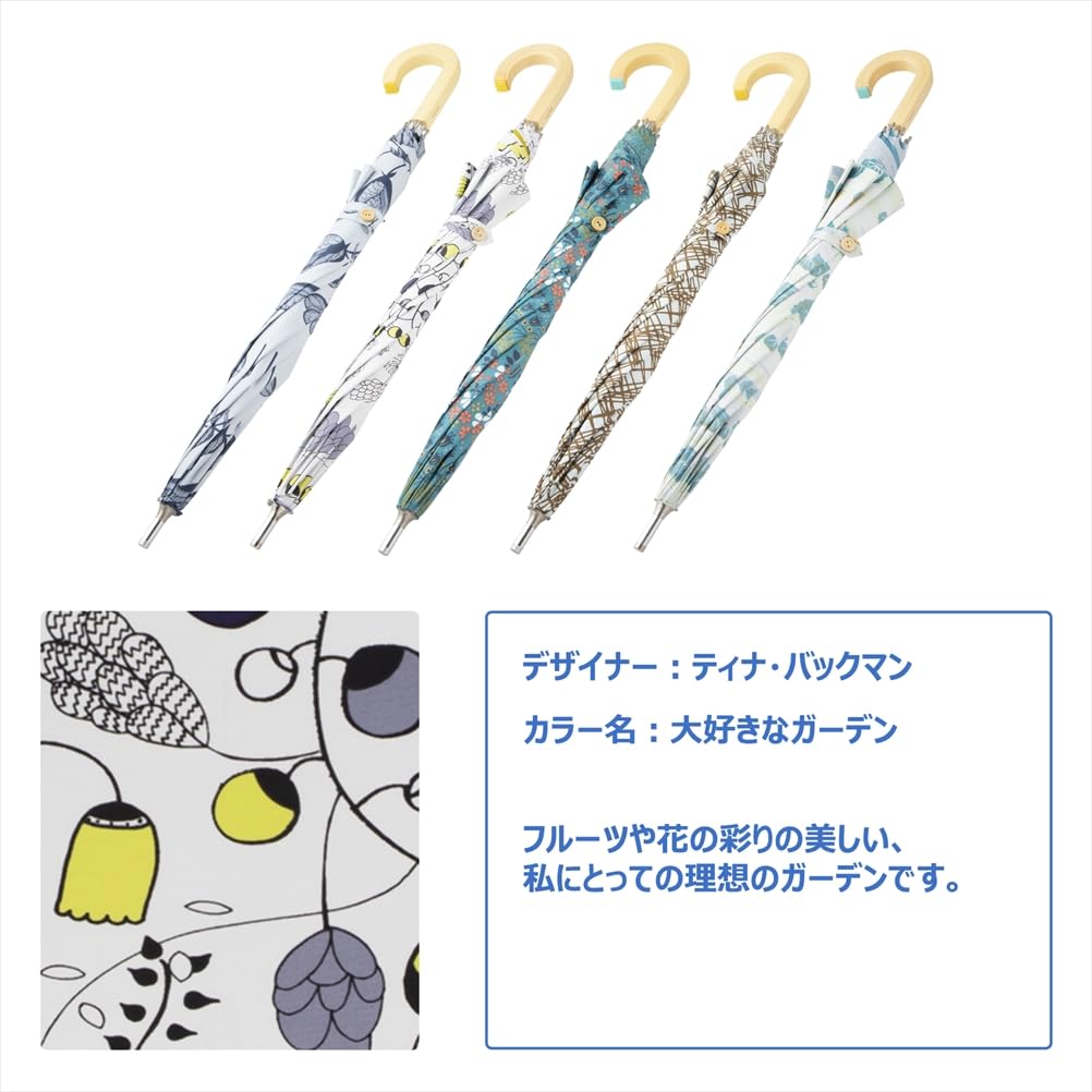 Ogawa Nordic Suitable for Sun and UV Favorite Garden Perfect Gift for Respect for the Aged 81088 Women's Parasol, Pattern, Rain, 99.9% Protection,