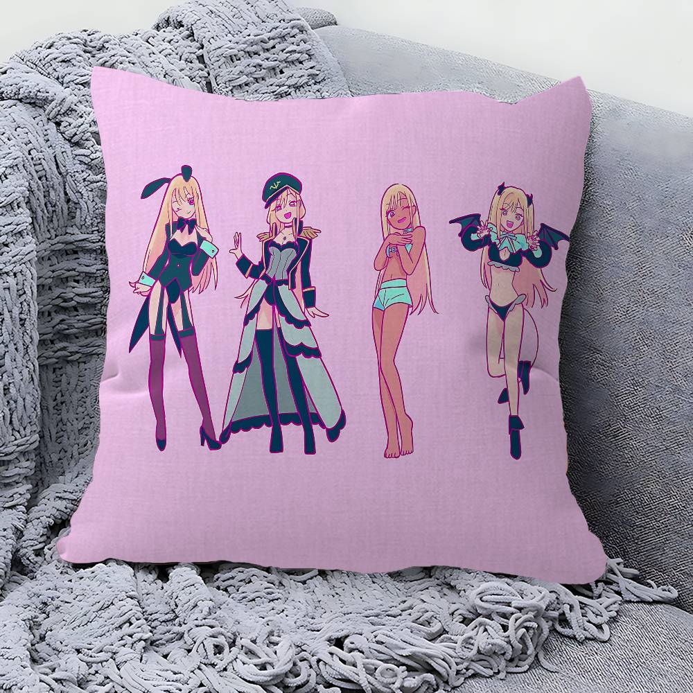 MMy DressUp Darling Anime Pillow Covers Cartoon Sofa Decorative Home Doublesided Printing Short Plush Cute Cushion Cover