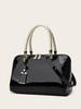 Bolso de mujer nuevo versátil de charol con textura, bolso tote portátil, bolso bandolera