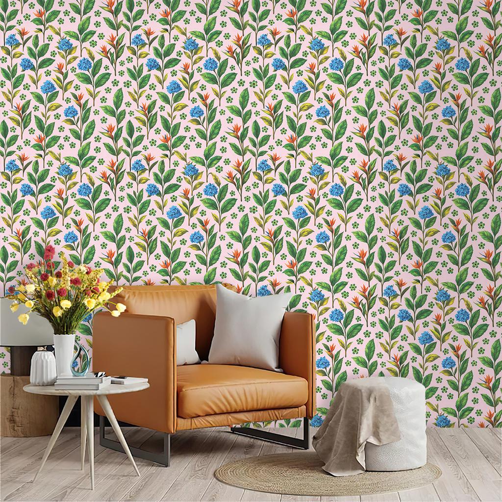 Floral Peel and Stick Wallpaper Self Adhesive Hyacinth Wall Paper for Bedroom Decor Elegant Mural