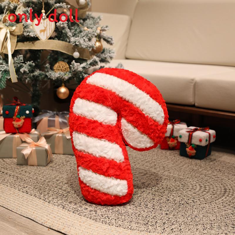 Christmas Theme Deer Bell Gingerbread Man Santa Claus Plush Doll Toy Pillow For Holiday Decor And Kids Gift