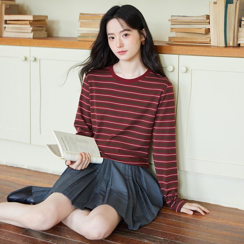 FivePlus Women's Vintage Striped Long Sleeve T-Shirt