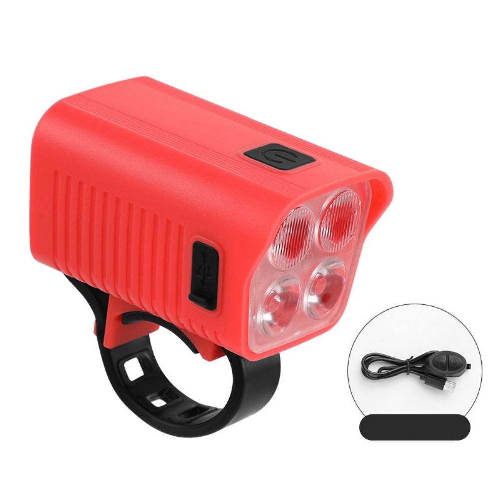 Front Lamp Usb Rechargeable Mtb Flashlight Horn Light Multiple Modes Usb Rechargeable Headlight For Night Riding Mountain Bike