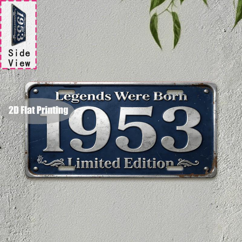 Tin Sign - Vintage Durable Metal Plaque Wall Decor, Home Office Bar Man Cave Garage Study Birth Year License Plate Wall Art