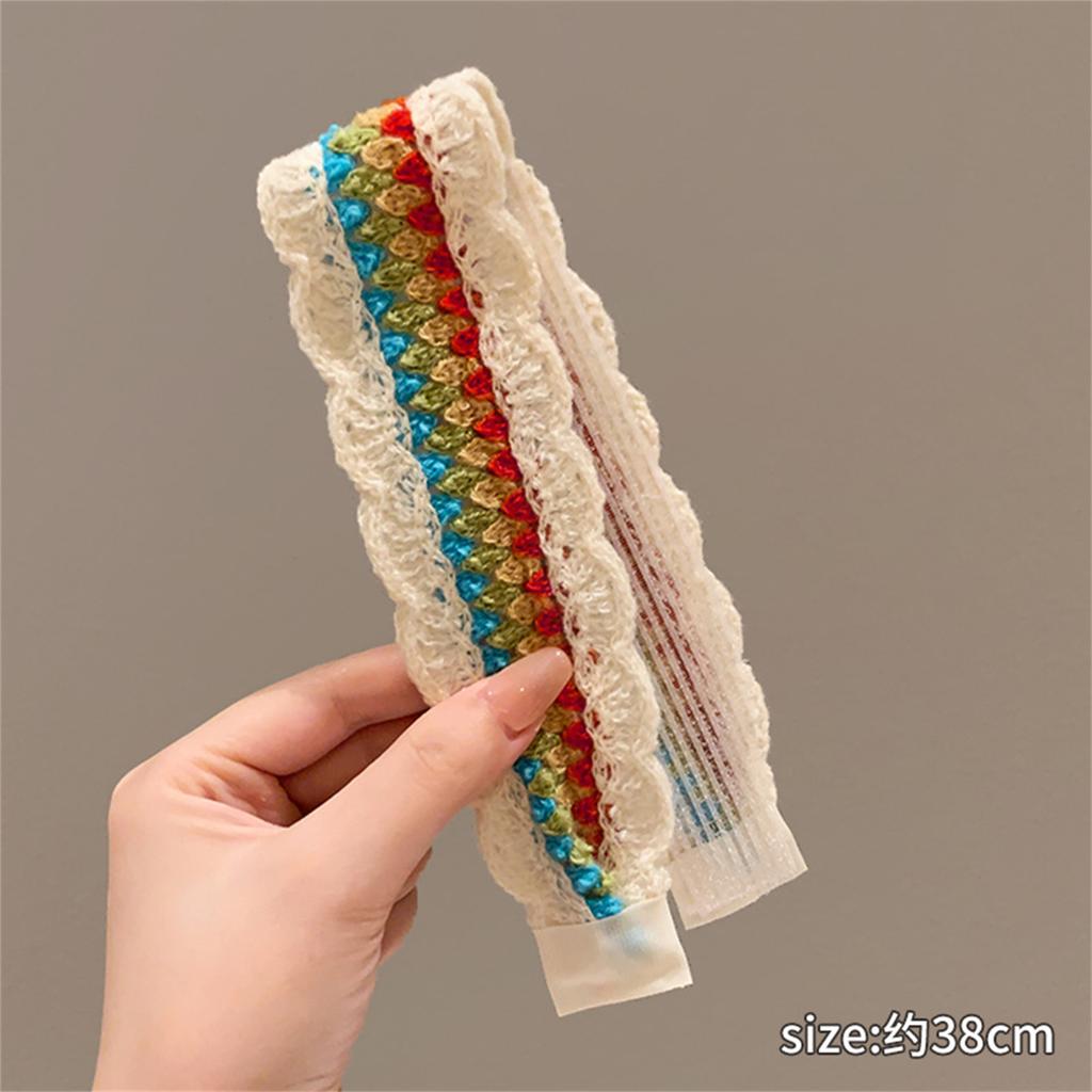 Retro Knit Adjustable Hairband for Adults Soft and Comfortable Headband Knitting Floral Hairpieces for Women and Girls