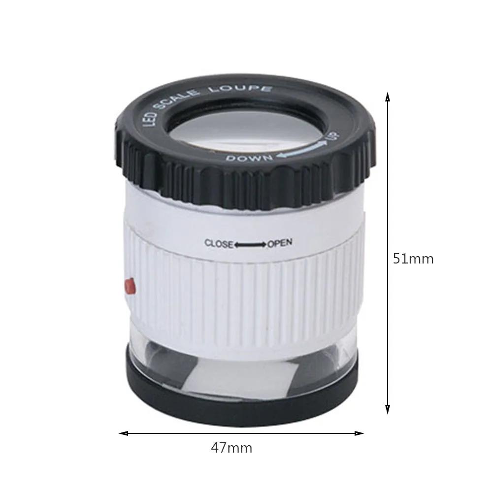 30X Adjustable Handheld Cylindrical Magnifier LED UV Jewelry Money Glass Loupe Magnifying Glass for Precision Work Watch Repair