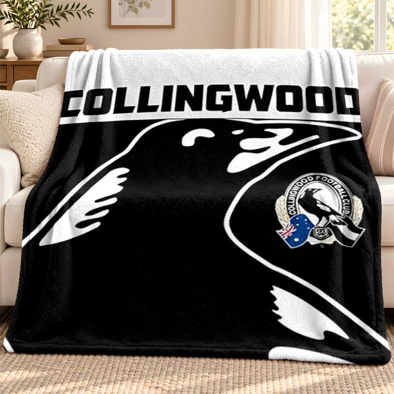 Collingwood Football Club Decke Flanelldecke Weiche Gemütliche Plüschdecke für Sofa Bett Leichte Heimdekoration Outdoor Camping