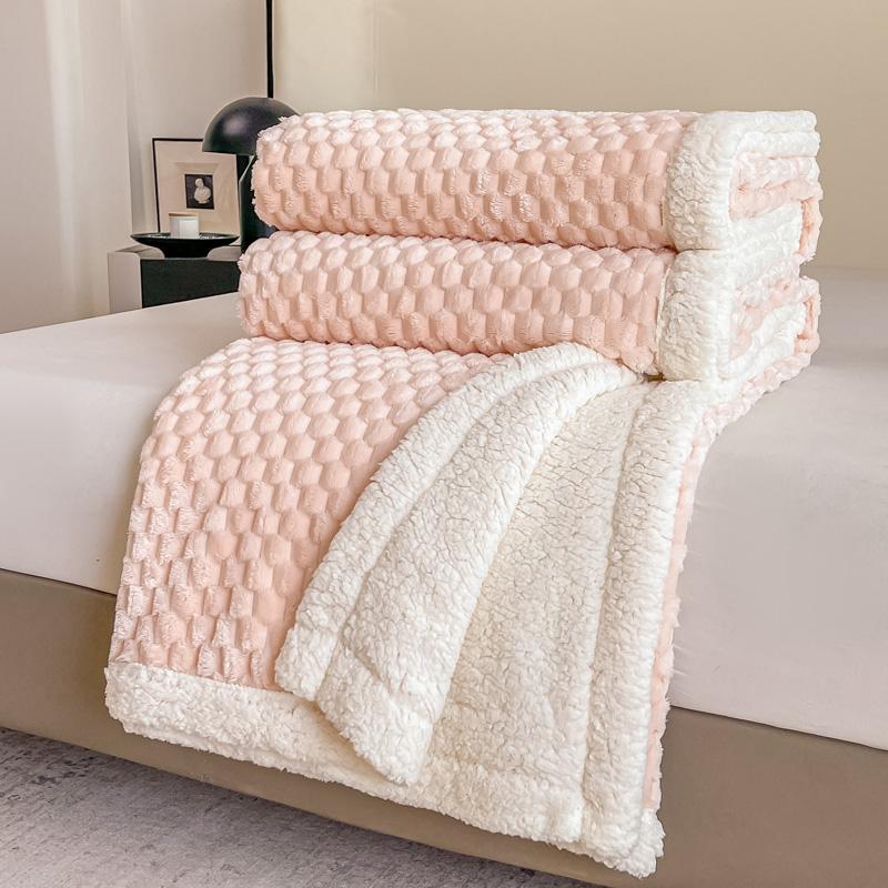 Sherpa Throw Blanket for Couch - 3D Stylish Honeycomb Design Soft Fuzzy Blanket, Fleece Plush Thick Warm Blanket Gift for Winter