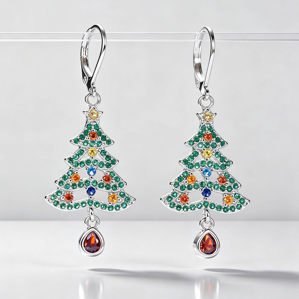 Christmas Christmas tree earrings for women, water drop pendants, star ornaments, wholesale from super popular manufacturers