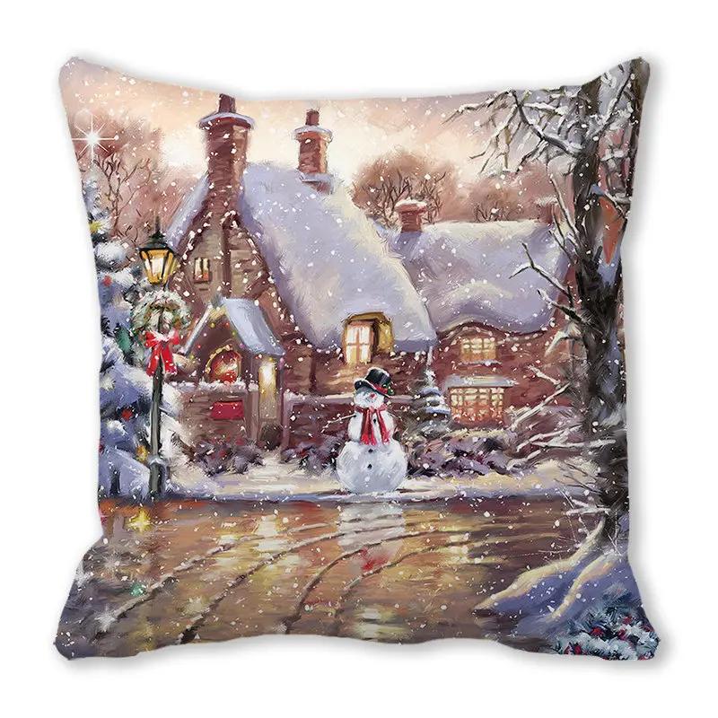 New Years Gifts Christmas Ornaments Pillow Cases Merry  Home Decorations  Cushion Covers