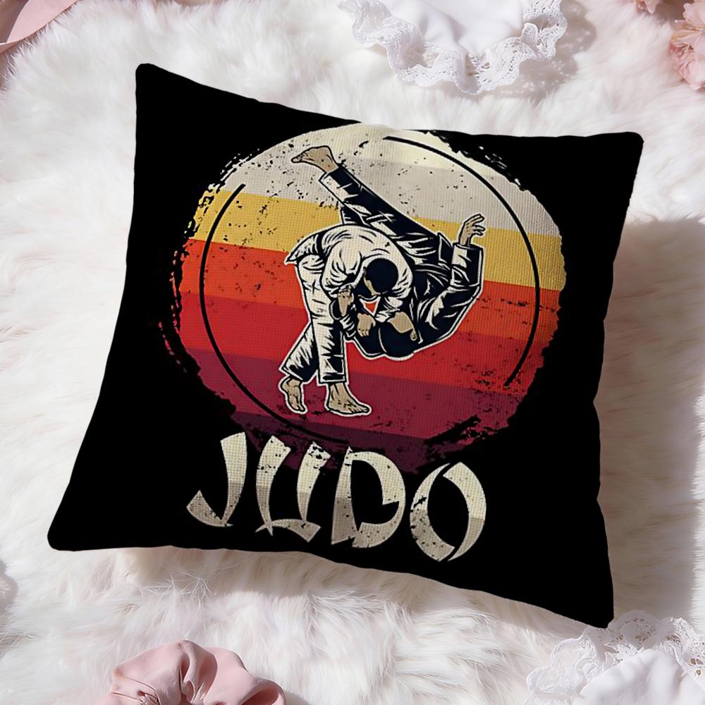Sports Judo Martial Arts Cushion Cover Premium Comfort Reversible Pillow Cove -Two in One Design for Any Room & Car Interior