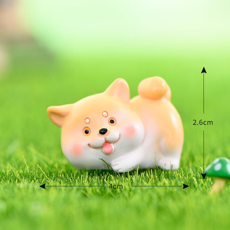 Dog Puppy Akita Resin Mini Figurine Micro Landscape Model Car Home Decor Gift