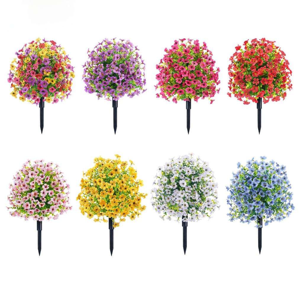 Fake Flowers Outdoor UV Resistant Faux Plants for Outside Yard Wedding Indoor Home Kitchen Farmhouse Decor Artificial Plants