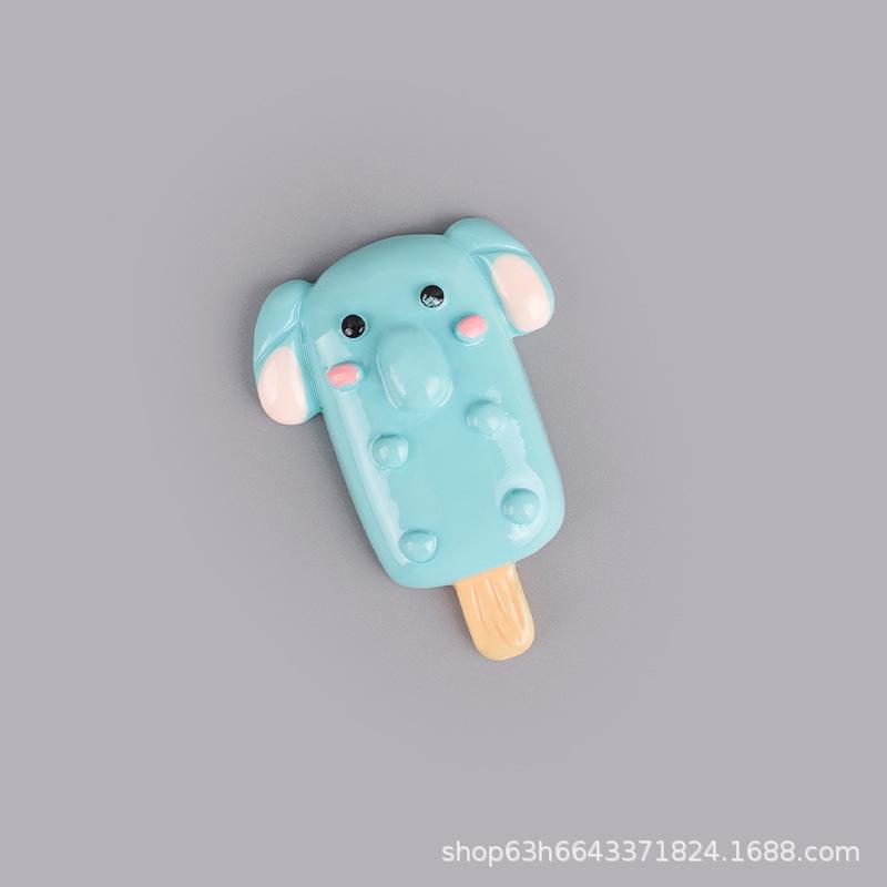 Simulation Resin Accessories Ice Cream Cabinet Cartoon Animal Popsicle Diy Jewelry Accessories Materials Children'S Play House Toys