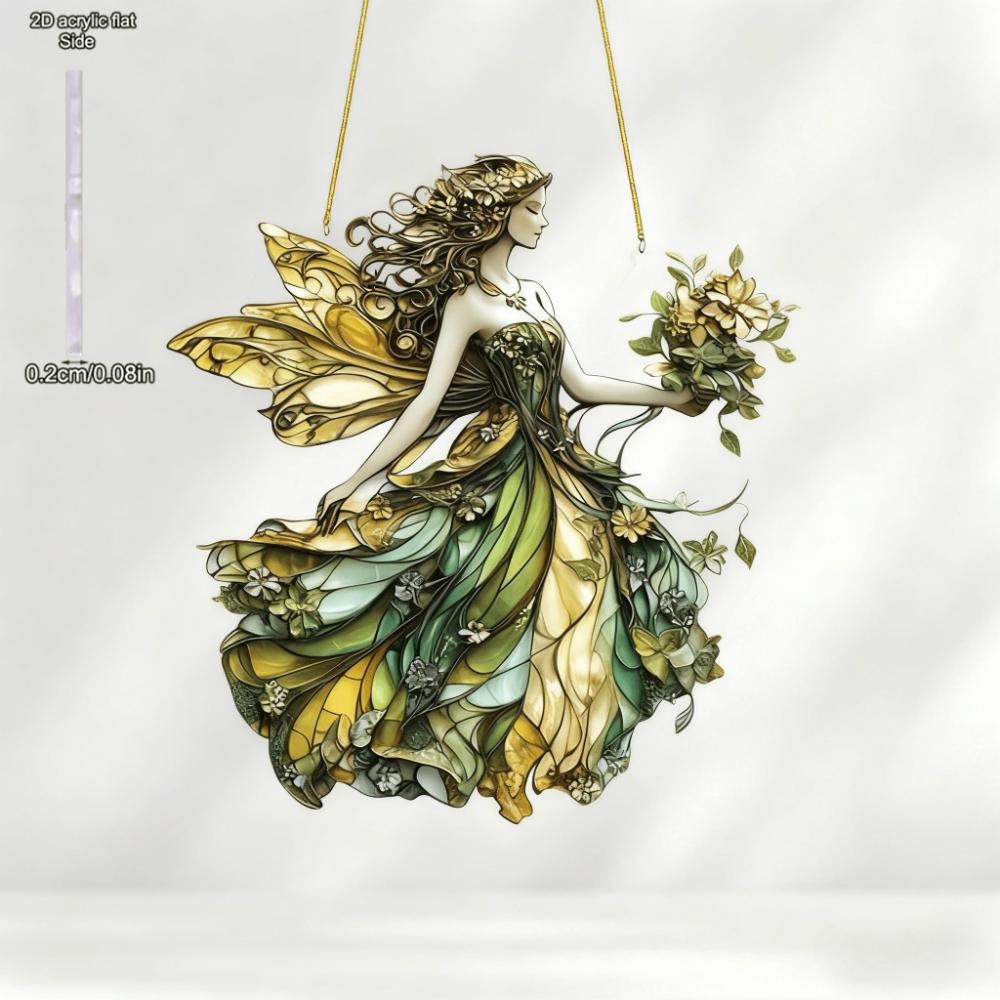 

1 Piece Bohemian Fairy Statue/ 2D Acrylic Desktop Decoration/ with Stand, Suitable for Home and Office, Perfect for Home, Kitchen, Bedroom, Garden 19*20cm