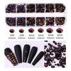 1500Pcs/box Nail Art Rhinestones 12 Grids Flatback Round Crystal Diamond Nail Gems Nail Art Decorations Manicure Accessories