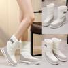 New large size thickened snow boots women's casual cotton shoes non-slip and anti-splashing white tall snow boots