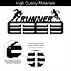 Metal Wall Mounted Medal Holder Black 11.4x5.1 Inch for Race Marathon Achievements Home Decor