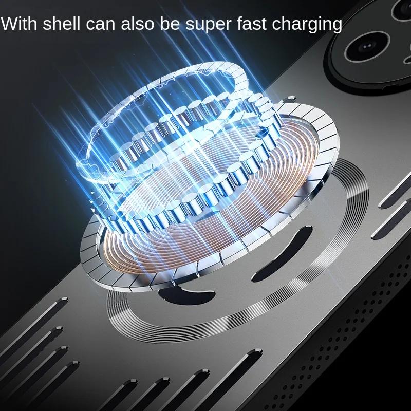 Metal Heat Dissipation Magnetic Shockproof Case For POCO F7 Pro F7 Ultra Magsafe Aluminium Alloy Bumper Hard Cover