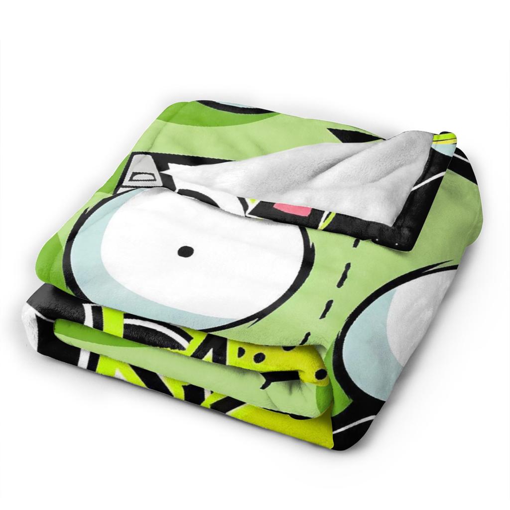Invaders Zims Alien Cartoon Blanket Quality Warm Soft Throw Blanket Winter Picnic Couch Bed Fluffy Bedspread