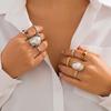 Fashionable Adjustable Flower Rings Set With Stylish Pearls Highlight Accessory for Women’s Everyday And Party Looks