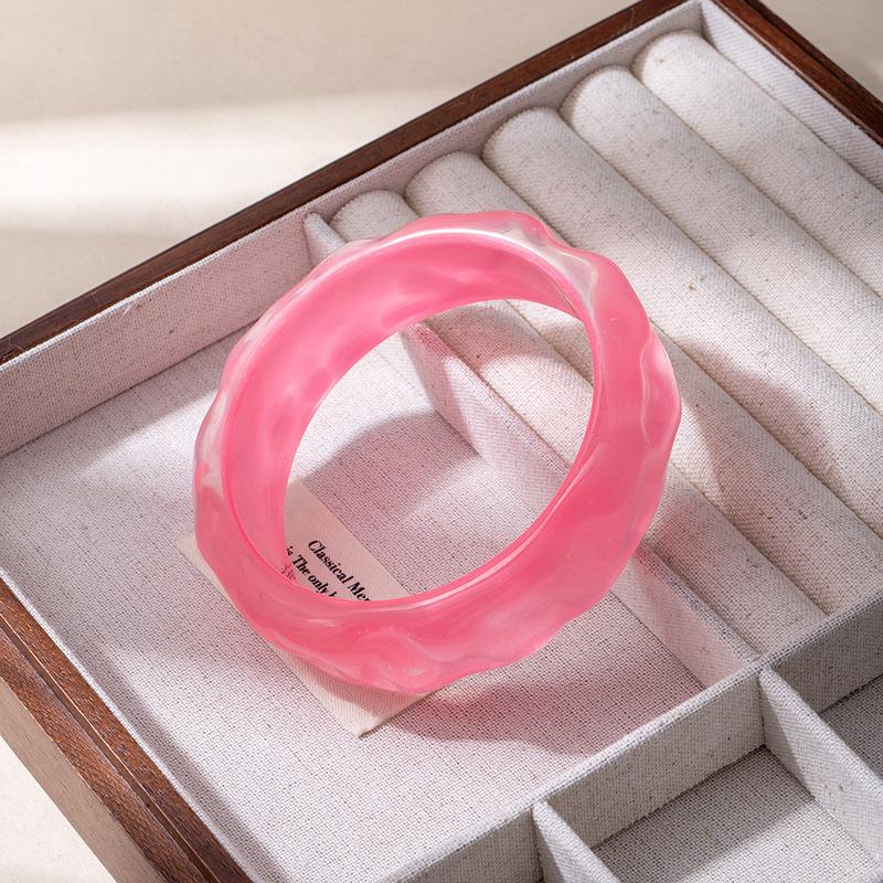 

Fine Glitter Wavy Resin Bracelet Colored Water Ripple Round Bracelet Personalized Retro Jewelry