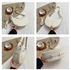 Trendy Lychee Grain French Crescent Crossbody Bag - High-End Fashionable Saddle Design
