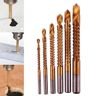 Powlekany Zestaw 6 szt. Wiertła do Metalu HSS 3/4/5/6/6.5/8mm Tytanowe
