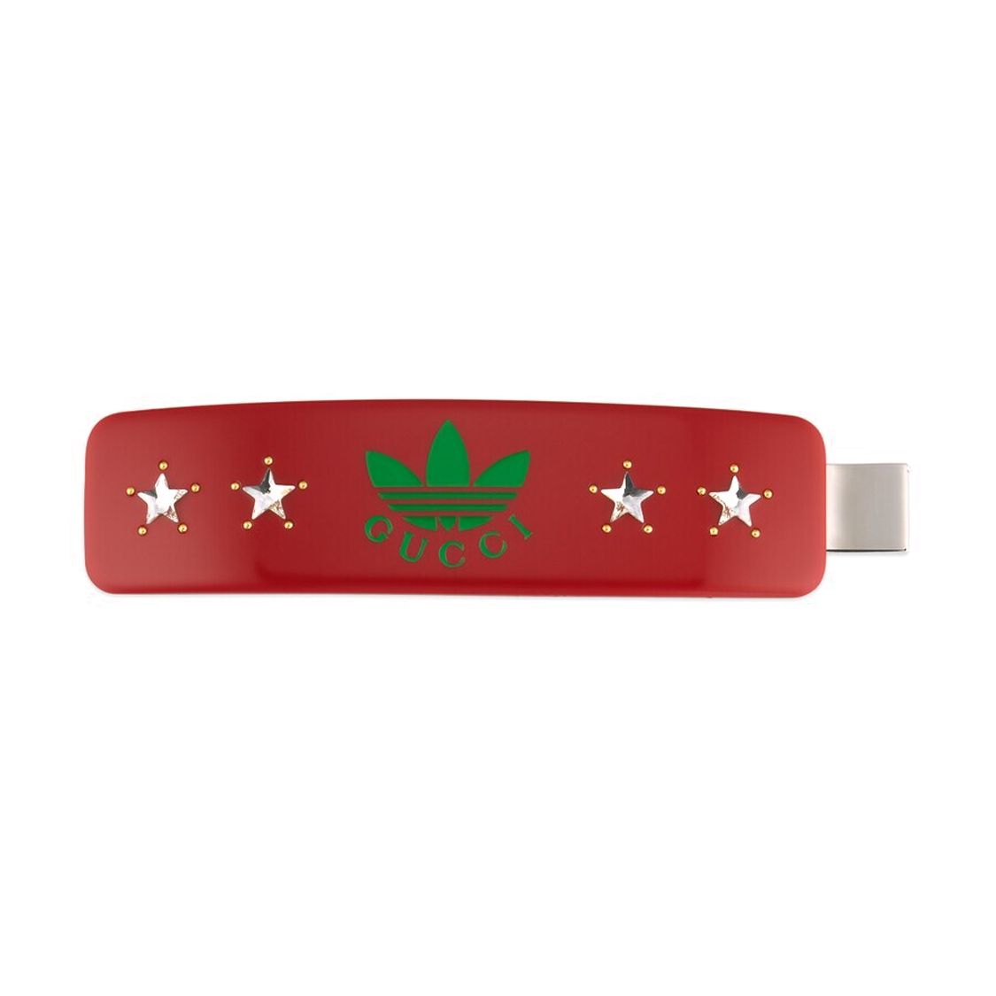 Gucci Adidas X  Collaboration Star Clover Pattern Resin Enamel Crystal Hair Clip Women Hair Accessories 702940IAABI8522 Basic Packaging-Box Not Included,F,Red