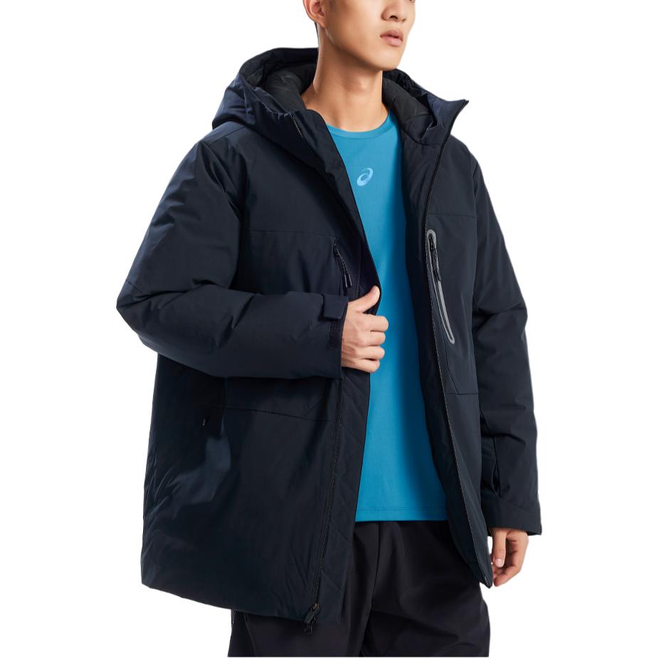 Asics Zippered Hooded Fashion Warm Drop Shoulder Long Sleeve Down Jacket Men Jacket Black 2031E449-001