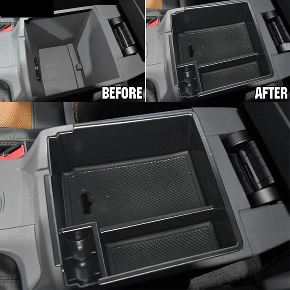 Black Car Center Console Armrest Storage Box For Ford Ranger 2016-2018 Organizer Storage Glove