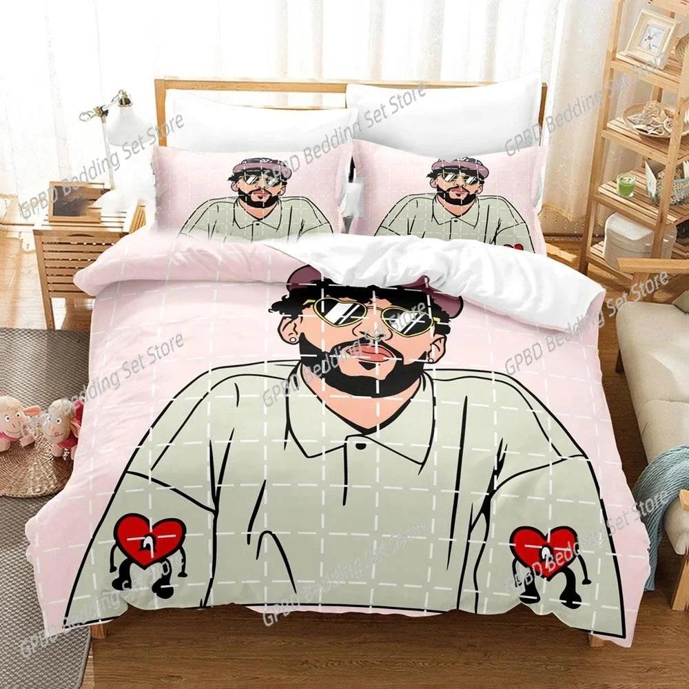 

Comforter 3D Print Bad Bunny Bedding Set 3D Printed Suitable For Bedroom Kids Home Textile Comforter (quilt)-EU Single(135*200cm)3pcs