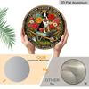 2D Flat, 1pc Round Aluminum Boston Terrier Garden Sign, Vintage Floral Wall Art, "Live Life in Full Bloom" Dog & Wheelbarrow Design, Waterproof