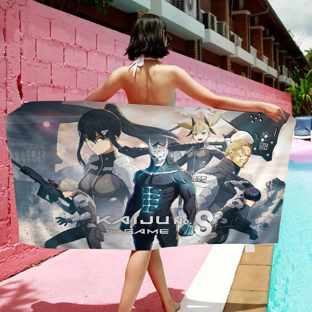 

Animation K-Kaiju No.8 Classic Microfiber Printed Beach Towel Mountain Climbing Yoga Beach Swimming Running Absorbent Soft Towel W30*H60(CM)
