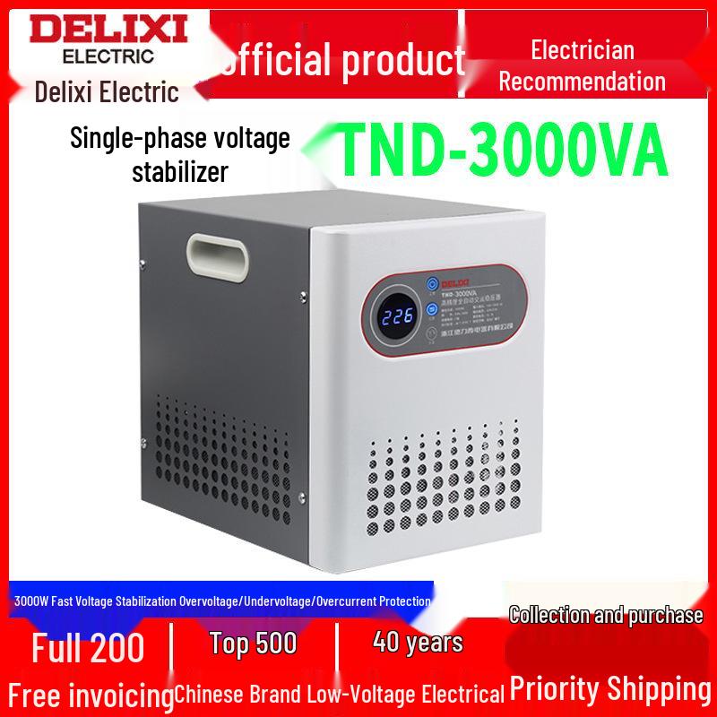 Delixi TND 220V 3KW Single-Phase Automatic Voltage Stabilizer 3KW Single Phase