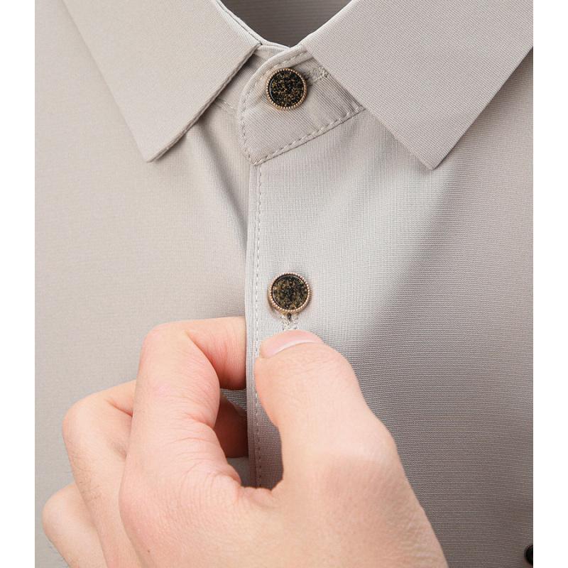New Summer Short-Sleeve Ice Silk Men'S Polo Shirt For Middle-Aged Men High-End Breathable Short-Sleeve Polo Shirt For Men