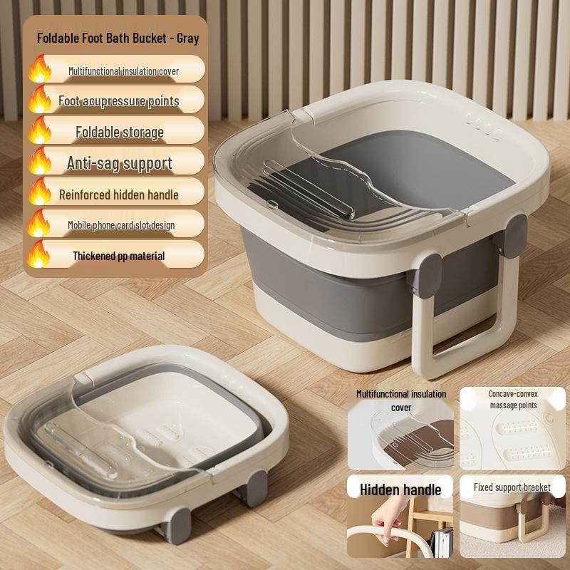 Compact Foldable Foot Bath with Massage & Calf Fumigation Basin
