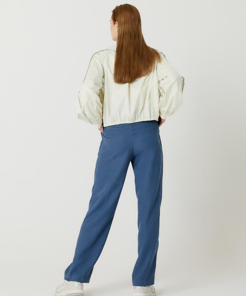 THE STUDIO K Round Slit Silket Cotton Long Sleeve T-Shirt (Ivory)