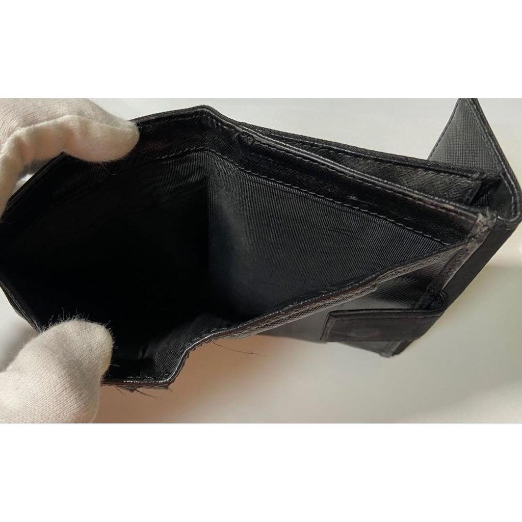 Used PRADA Tessuto Nylon Bi-fold Wallet Black DN9998