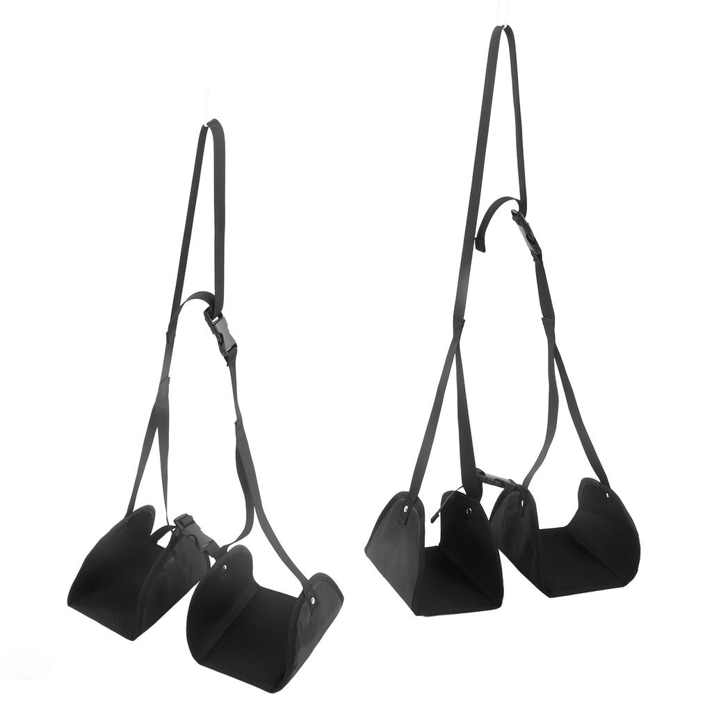 Travel Airplane Foot Pedal Hammock Black Portable Foot Hammock Under Desk for Family Travel Office Chair
