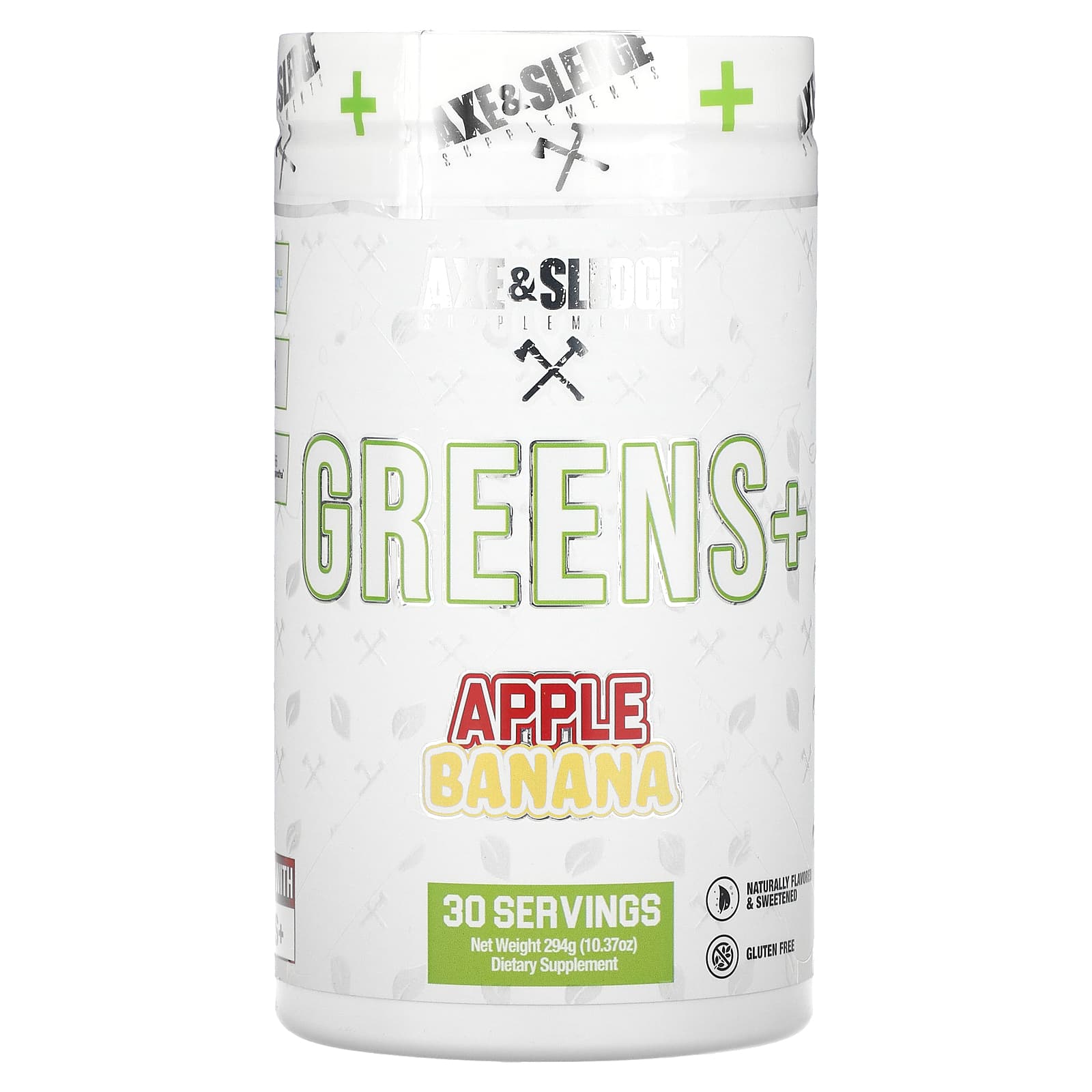 

Ax & Sledge Supplements, Greens+, Apple Banana, 10.37 oz (294 g)