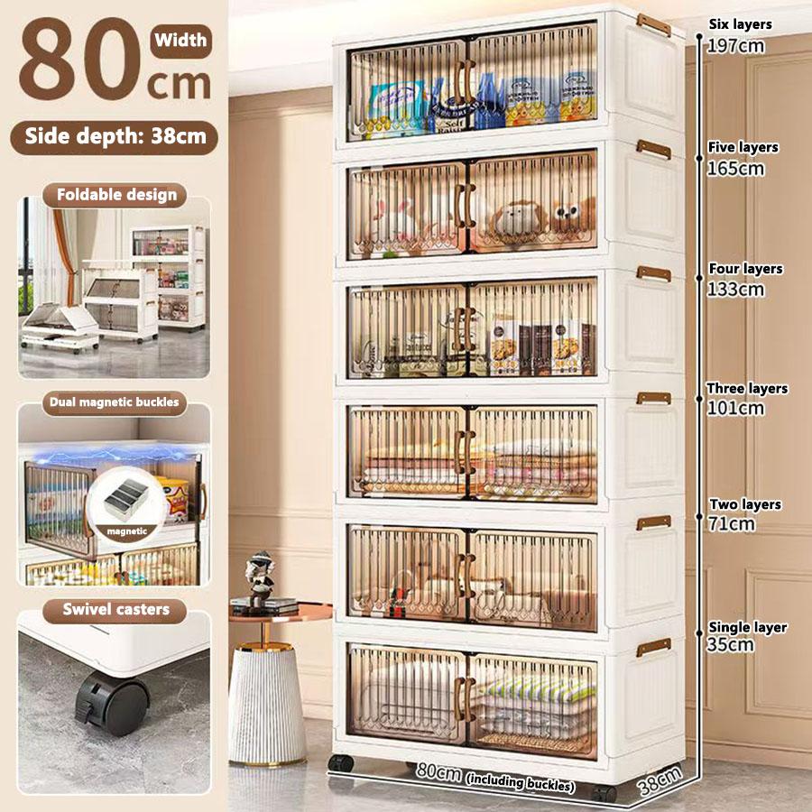 50/60/70/80CM Foldable Sundries Cabinet Dustproof Storage Wardrobe Home Organization Solution